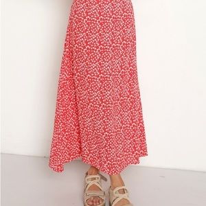 Faithfull the Brand Imaria Midi Skirt - Floral Cherry - Size 4